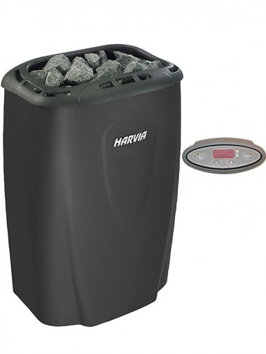 HARVIA Электрическая печь Moderna E/1-3phase HVE450230M V45E-1 Black с выносным пультом в комплекте