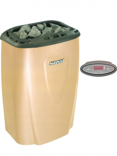 HARVIA Электрическая печь Moderna E/1-3phase HVE450230SA V45E-1 Champagne с выносным пультом в комплекте
